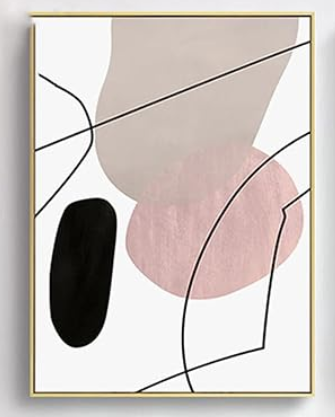 Pink Shapes Oak Frame