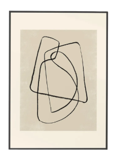 Abstract Ink Linked Black or Oak Frame