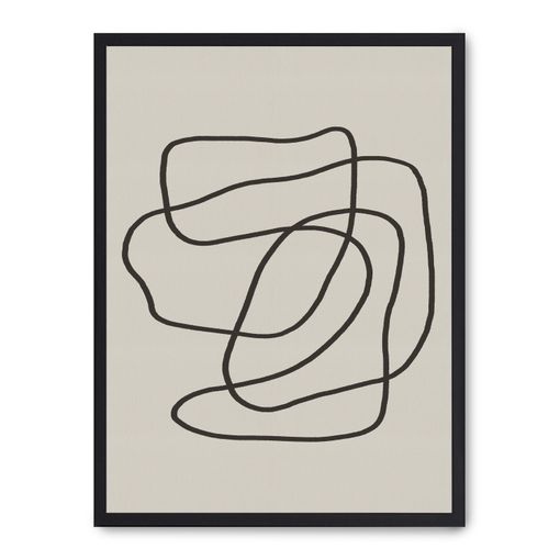 Abstract Ink Lines Black Frame