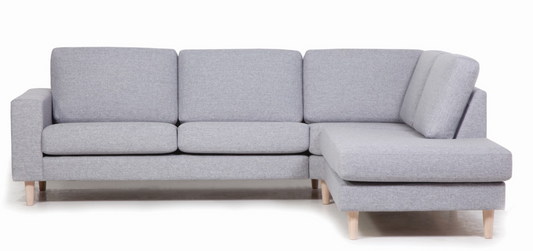 Dalton 3 Seater Chaise Longue - Reda 14 Latte (Left-Hand Facing)