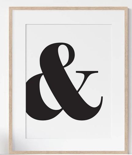 Ampersand Black or Oak Frame