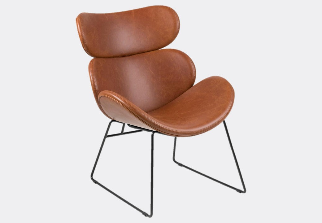 Cazar Lounge Chair - Brown PU Leather